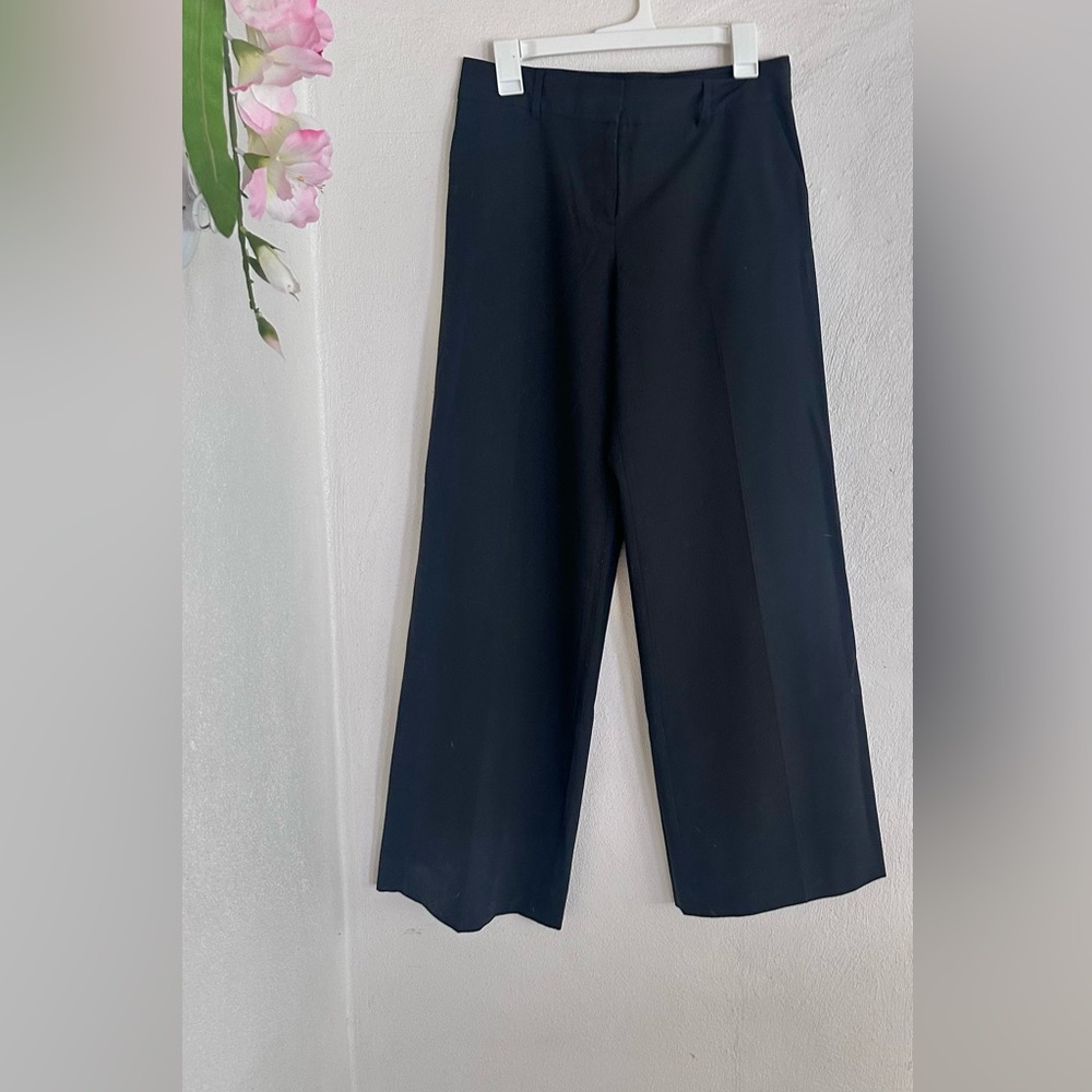 Isaac Mizrahi Black Wide Leg Trousers Size 4L, 6L, Long 31x32